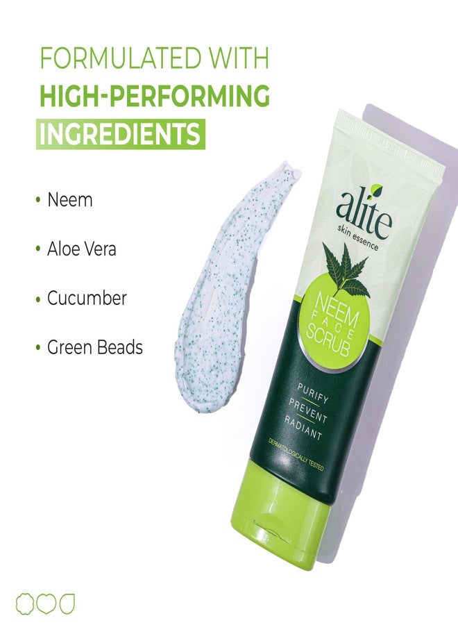 Alite Neem Scrub | Deep Cleansing & Gentle Exfoliation | Removes Dead Skin & Prevents Acne Pack of 2 (70g each) - Image 3
