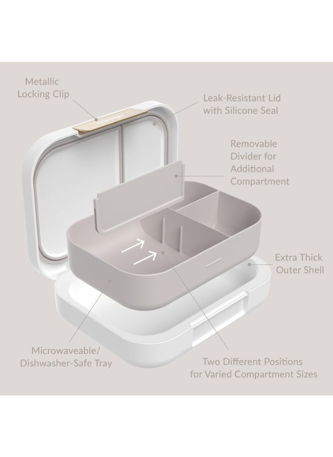 Bentgo Modern - Versatile 4 - Compartment Bento - Style Lunch Box, Leak - Resistant, Ideal For On - The - Go - Balanced Eating - Bpa Free, Matte Finish And Ergonomic Design - White  - Image 5