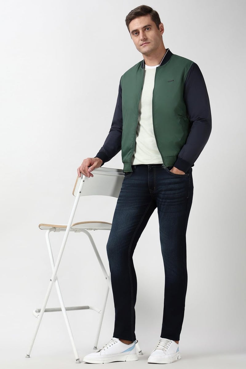 Peter England Men Green Patterned Casual Jacket - Image 5