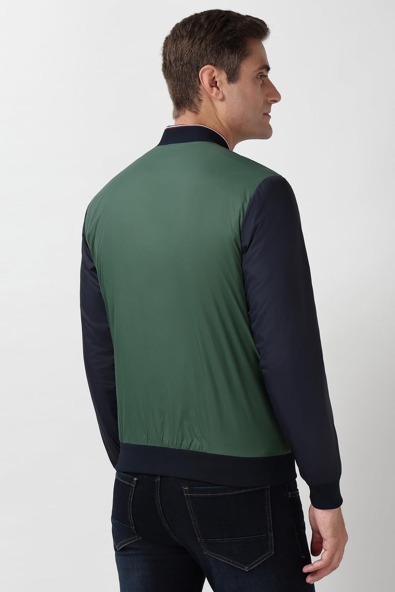 Peter England Men Green Patterned Casual Jacket - Image 3
