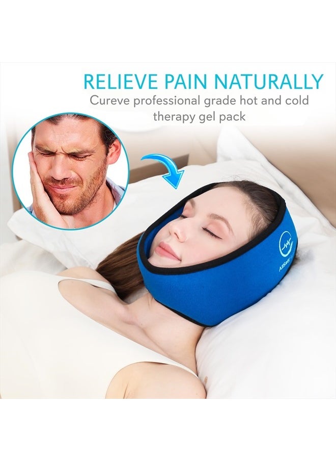 AllSett Health Face Ice Pack Wrap for TMJ Relief, Wisdom Teeth, Jaw, Head and Chin, 4 Reusable Hot and Cold Gel Packs, Pain Relief for Mouth, Oral and Facial Surgery  - Image 4