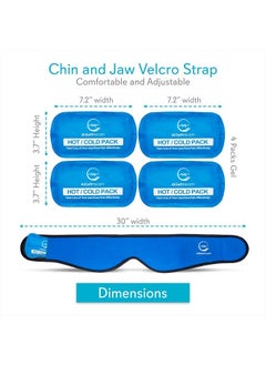 AllSett Health Face Ice Pack Wrap for TMJ Relief, Wisdom Teeth, Jaw, Head and Chin, 4 Reusable Hot and Cold Gel Packs, Pain Relief for Mouth, Oral and Facial Surgery  - Image 3