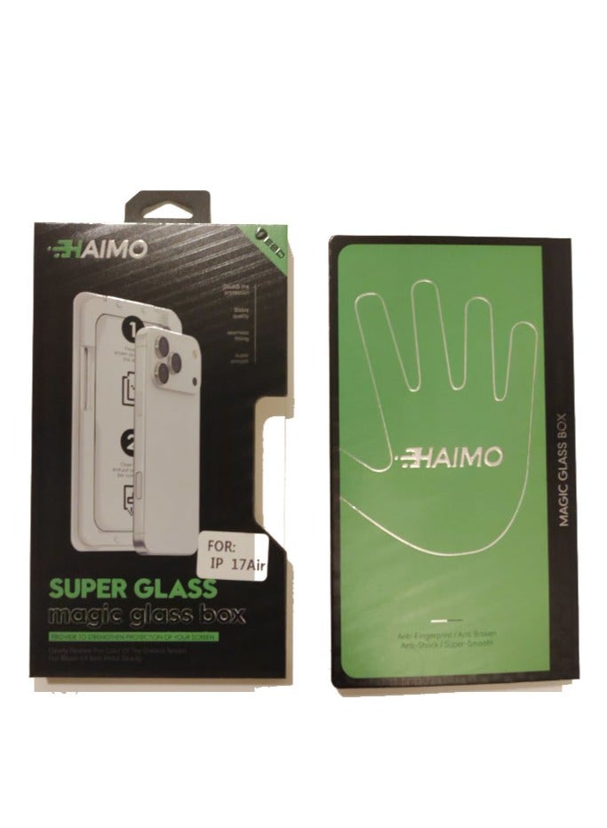 Haimo Super Glass Magic Box HD Screen Protector, High-Aluminum Material, Oil-Resistant, Fingerprint-Proof, Scratch-Resistant, Wear-Resistant with Rounded Edges for Comfortable Grip for iphone 17 air，Extremely simple installation and use - Image 1