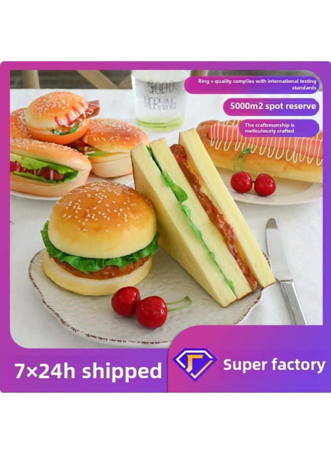 Restaurant Cabinet Baking Props Decoration Pu Hamburger Refrigerator Sticker Hot Dog Bread Sandwich Simulation Bread Model-Dimensions:Peanut Scrap Egg Burger - pzsku/Z389C9783652B18E876A1Z/45/_/1741676345/d9c5383e-eae2-431f-8c3c-8752e743970a