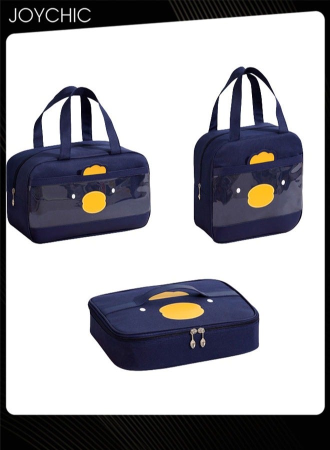 جوي شيك حقيبة عزل طعام متعددة الوظائف من أكسفورد مكونة من 3 قطع للحفاظ على الدفء والانتعاش، حقيبة غداء قابلة لإعادة الاستخدام للمدرسة والمكتب والنزهات الخارجية - Image 1