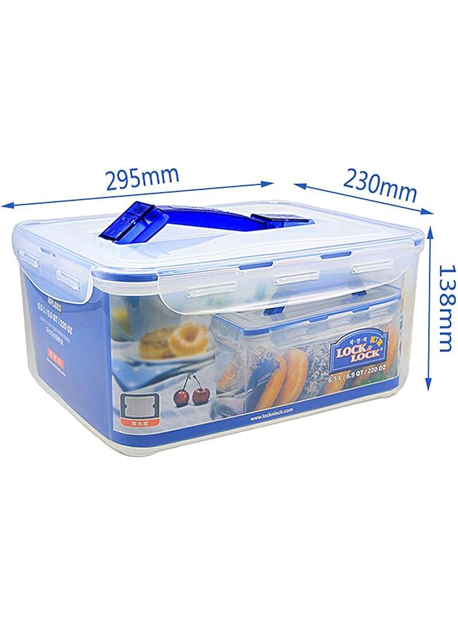 لوك اند لوك حاوية كلاسيكس مستطيلة بمقبض وصينية، سعة 6.5 لتر، شفافة - Image 3