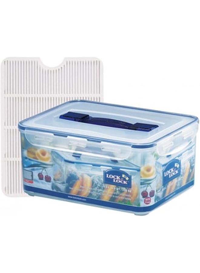 لوك اند لوك حاوية كلاسيكس مستطيلة بمقبض وصينية، سعة 6.5 لتر، شفافة - Image 2