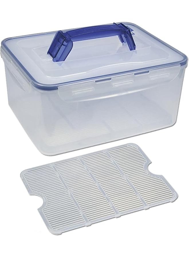 لوك اند لوك حاوية كلاسيكس مستطيلة بمقبض وصينية، سعة 6.5 لتر، شفافة - Image 4