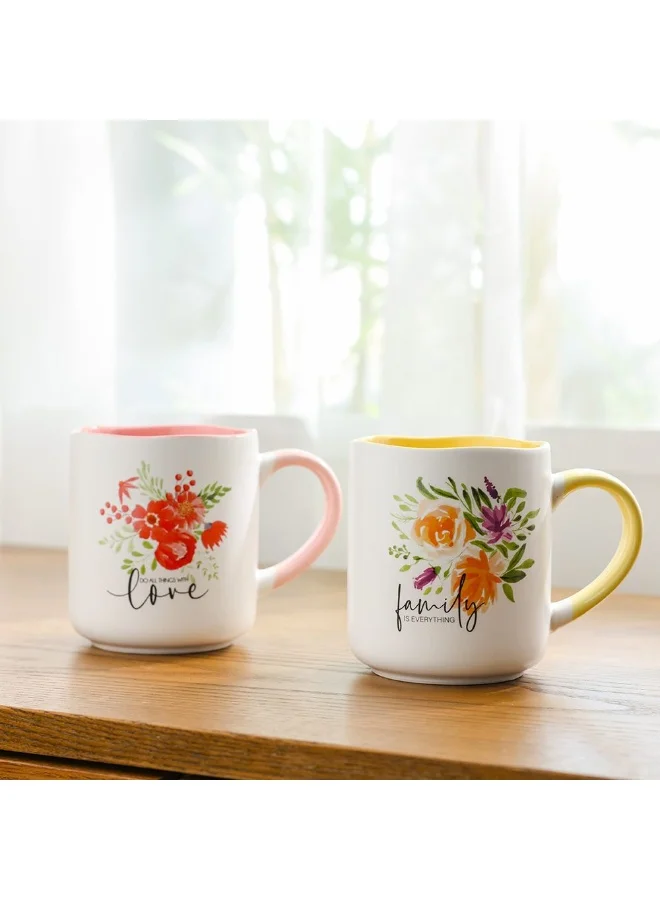 DANUBE HOME Danube Home Danube Essential 2-Piece New Bone China Mug Set Elegant And Durable Perfect For Tea Coffee Or Hot Beverages Stylish Design For Home Office Or Gift Use 9.1X6.9X10.5Cm 480Ml