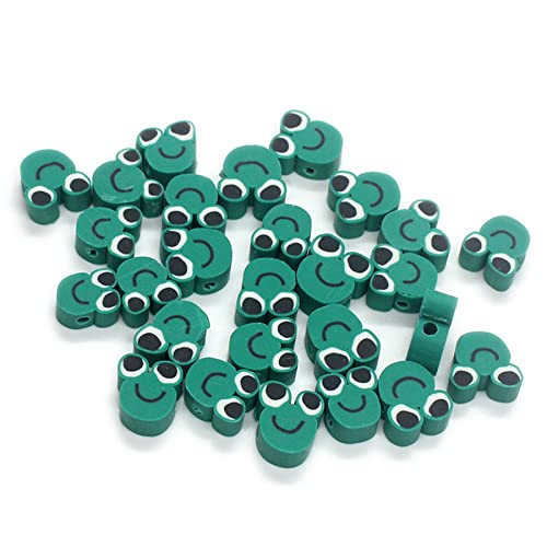 PEVOGON 100 Pcs Frog Polymer Clay Beads Mixed Heishi Spacer Beads Supplies for DIY Bracelet Earring Necklace Jewelry Making - Image 1
