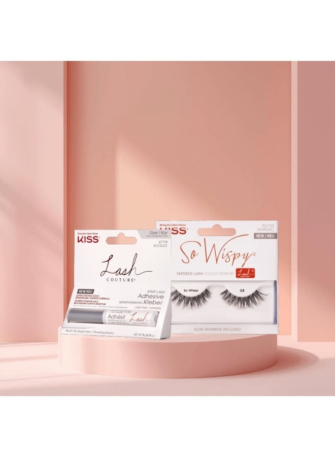 KISS So Wispy Tapered Lash Collection Black & Lash Couture Strip Lash Adhesive ClearBundle - Image 1