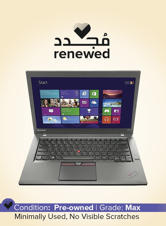 Lenovo Renewed - ThinkPad T450 (2015) Laptop With 14-Inch Display, Intel Core i5 Processor/5th Gen/8GB RAM/256GB SSD/Intel HD Graphics 5500 English/Arabic Black - Image 1