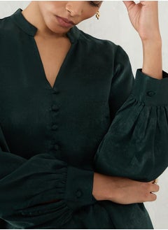 Femmella Solid Satin Layered Peplum Top by Styli  - Image 4