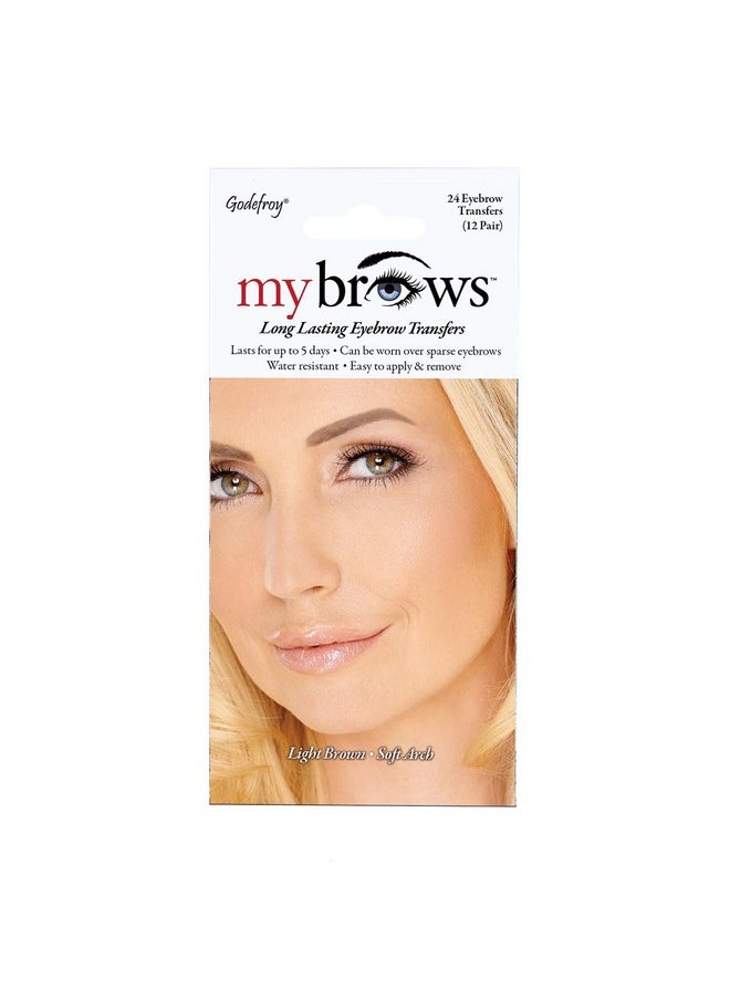 Godefroy Godefroy MyBrows Long Lasting Eyebrow Transfers, Soft Arch, Light Brown, 12-Pairs of Brows  - Image 1