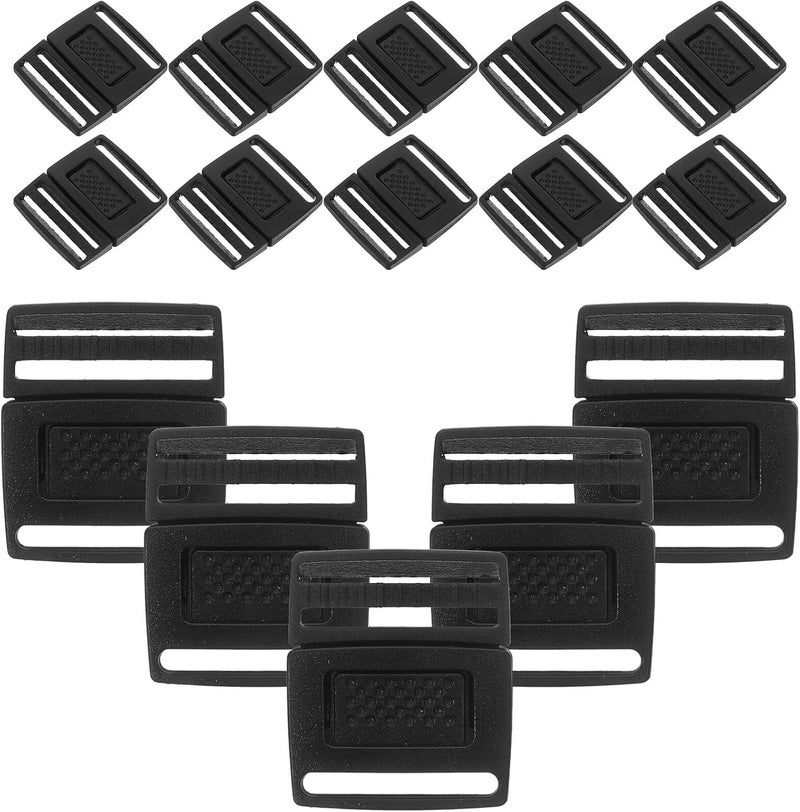 100pcs 20mm Black Plastic Hat Buckle Clips Lightweight Flat Snapback Strap Buckles Adjustable Replacement for Hiking Caps and Outdoor Use - Image 1