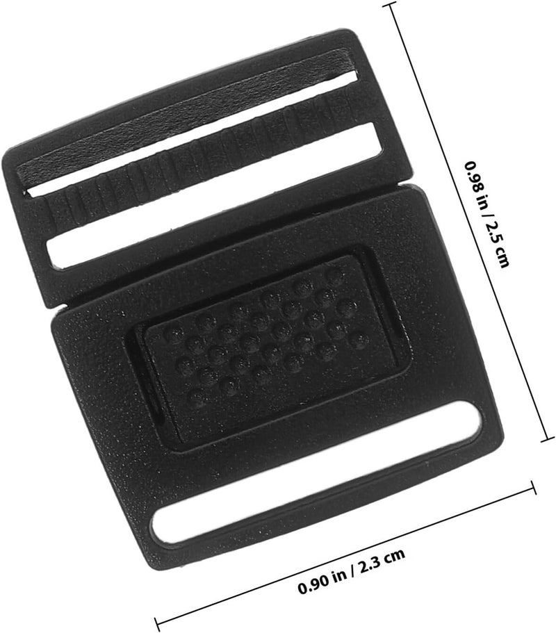 100pcs 20mm Black Plastic Hat Buckle Clips Lightweight Flat Snapback Strap Buckles Adjustable Replacement for Hiking Caps and Outdoor Use - Image 2