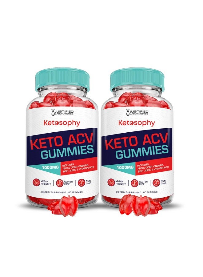 Justified Laboratories (2 Pack) Ketosophy Keto ACV Gummies Advanced Formula 1000MG Ketosophy Keto Gummies Apple Cider Vinegar Formulated with Pomegranate Beet Juice Powder B12 Vegan Non GMO 120 Gummys - Image 1