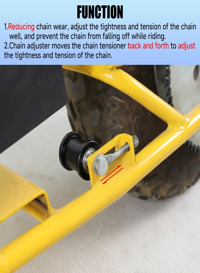 YOXUFA شداد سلسلة دراجة YOXUFA الصغيرة مع بكرة مقاس 1-3/4 بوصة + أداة ضبط السلسلة لدراجات Baja Doodlebug Dirt Bug DB30 و Motovox Mbx10 Mbx11 Predator 79cc 97cc 98cc 100cc 2.5 3.0hp Powersport Mini Bike Parts - Image 2