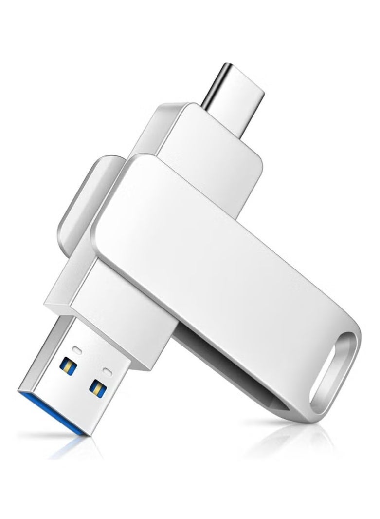 محرك أقراص فلاش USB معدني سعة 2 تيرابايت 3.0 لأجهزة Iphone وMac مع فتحة مفتاح 3 في 1 محرك أقراص فلاش OTG Type A USB + Lightning + Micro USB لأجهزة Android وأجهزة Ios وأجهزة الكمبيوتر الشخصية وأجهزة - Image 1