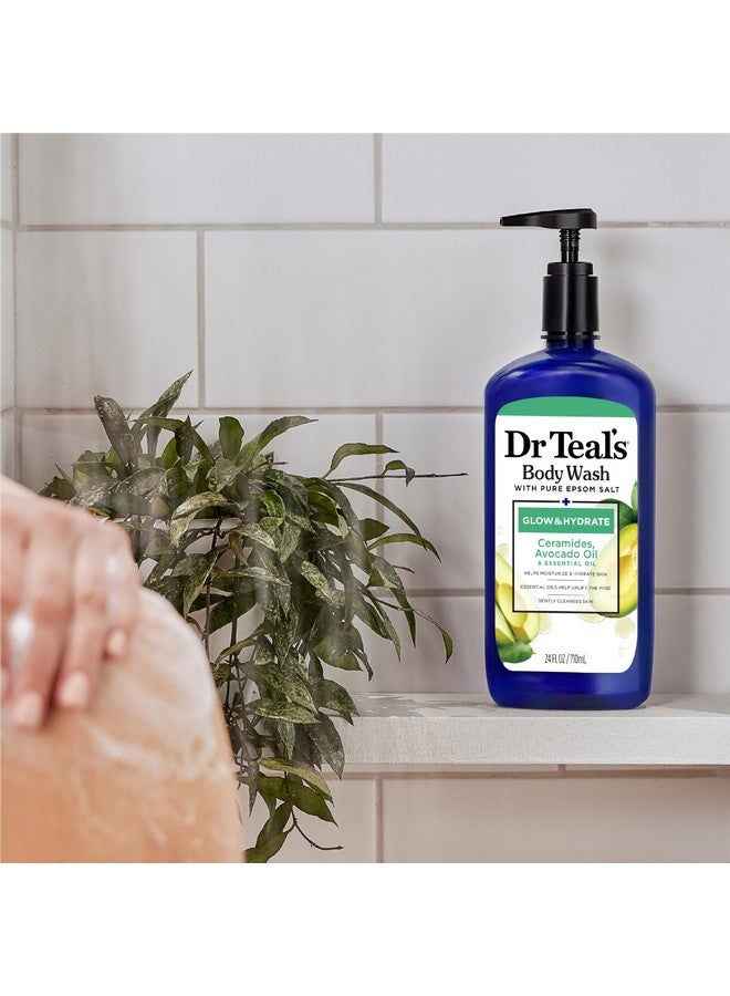 دكتور تيل غسول الجسم من دكتور تيلز بملح إبسوم النقي، لإشراقة وترطيب البشرة مع الأفوكادو، 24 أونصة سائلة (عبوة من 4 قطع) - Image 5