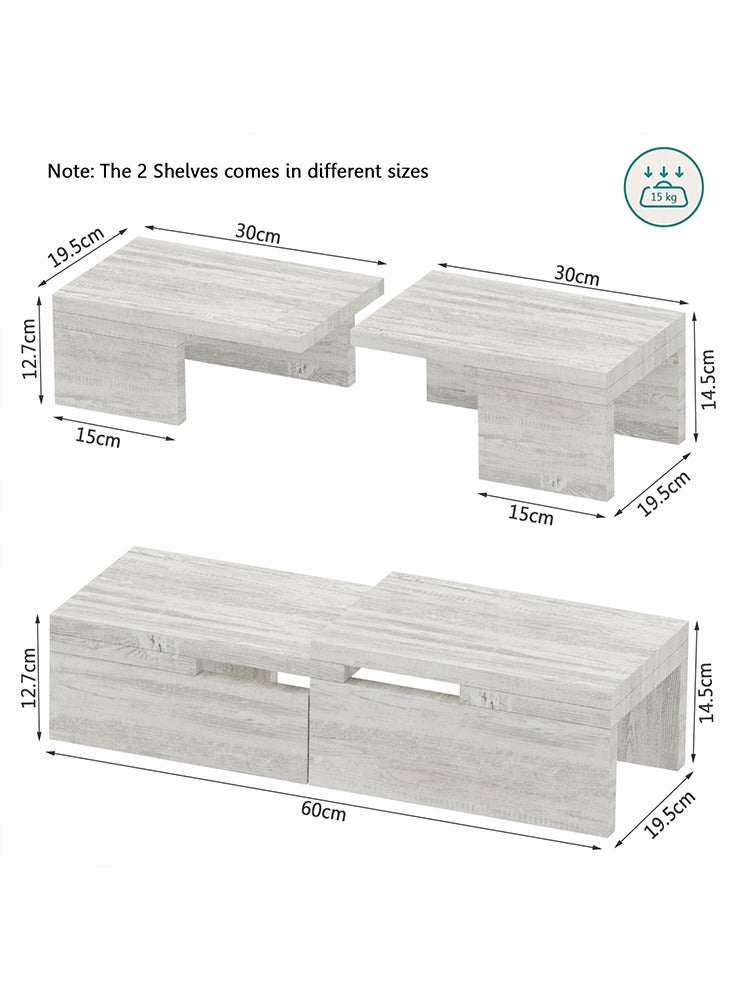 Mahmayi Wooden Storage Rack Kitchen Shelf Organiser, Spice Racks, Cupboard shelf for Home and Kitchen Storage - Cascina Pine - Image 2