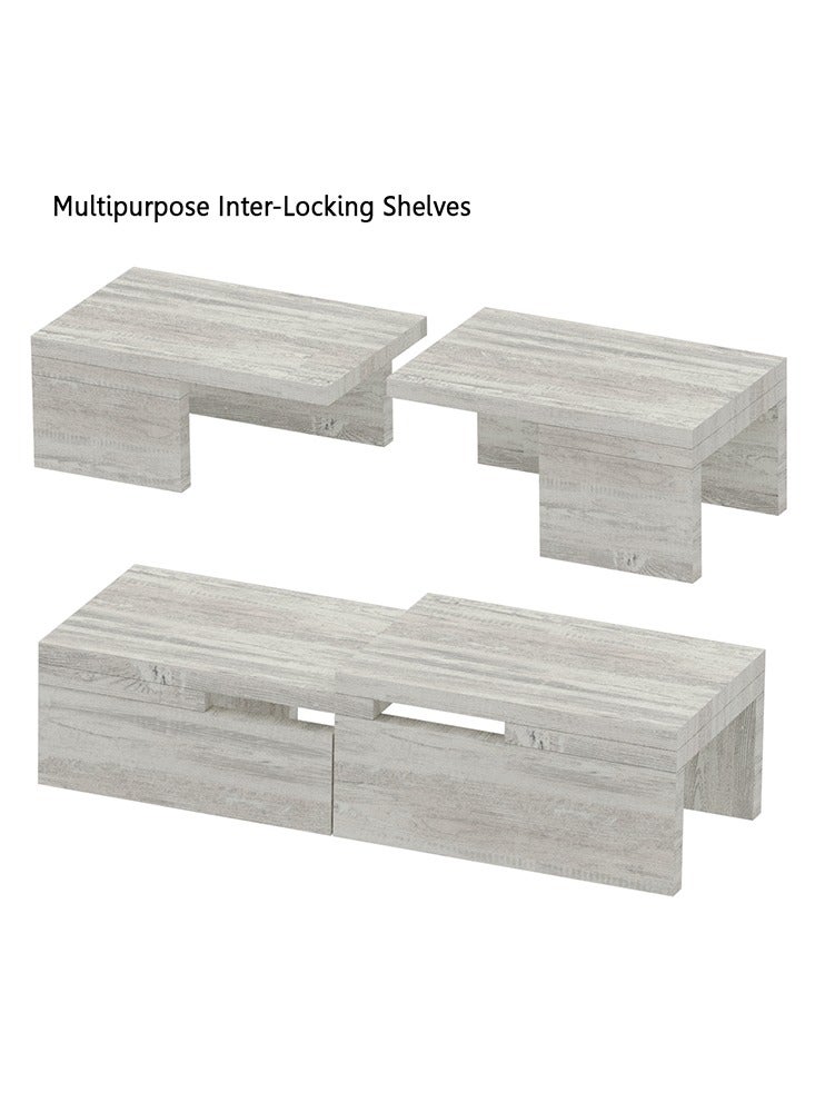 Mahmayi Wooden Storage Rack Kitchen Shelf Organiser, Spice Racks, Cupboard shelf for Home and Kitchen Storage - Cascina Pine - Image 4