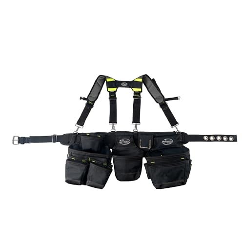 Dead On Tools - 1680 Denier Poly Framer’s Tool Belt with Suspenders (HDP369857),Black - Image 1