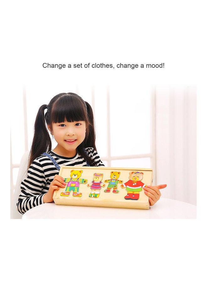 نيبمينينت لعبة تركيب الصور المقطعة الخشبية لتنسيق ملابس الدب - Image 1