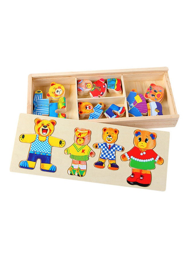 نيبمينينت لعبة تركيب الصور المقطعة الخشبية لتنسيق ملابس الدب - Image 2