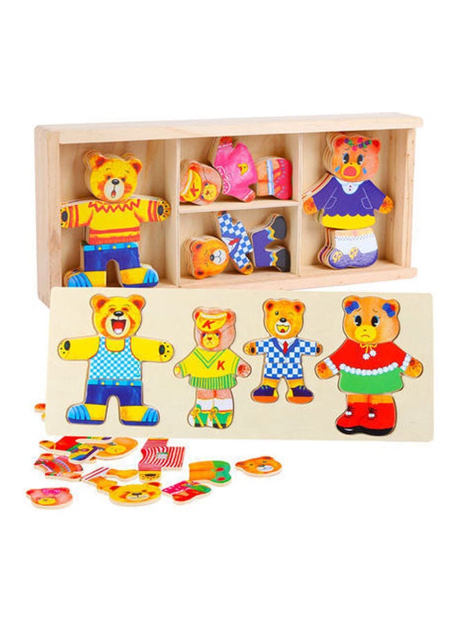 نيبمينينت لعبة تركيب الصور المقطعة الخشبية لتنسيق ملابس الدب - Image 4