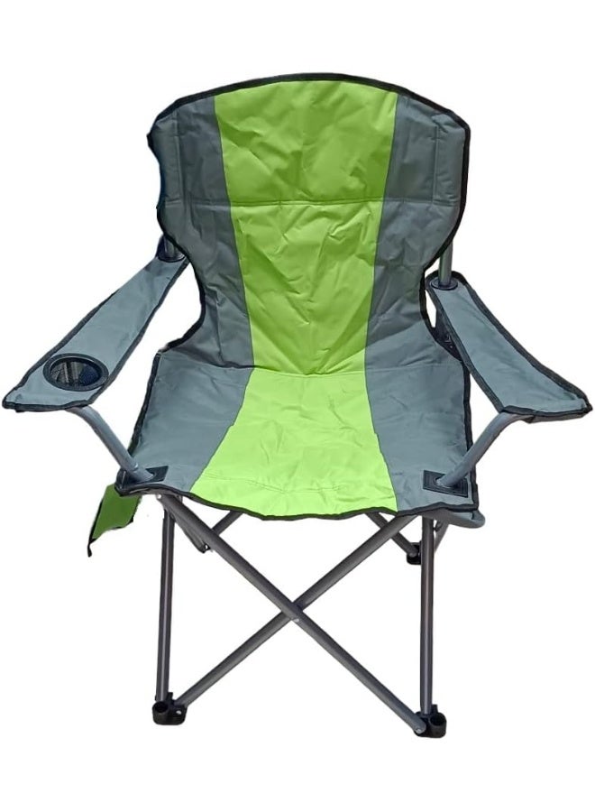 GO2CAMPS 2 PCS Premium Foldable Camping Chair with Cup Holder | Heavy-Duty Steel Frame, 150 KG Weight Capacity | Lightweight, Compact Outdoor Chair for Desert Camping, Beach, Picnic, Travel, Trip & Fishing - [GREEN] - Image 3