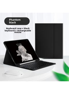 Bluetooth Keyboard Case For Ipad Pro 11 10.2 Air 4 Pencil Slot Mini 6 Leather Mouse Pad Protective Cover For Digital Computer-Color:Black + Black Keyboard + Black Dual-mode Bluetooth Mouse-Applicable Model:Ipad Air13 Inch 2024/2025