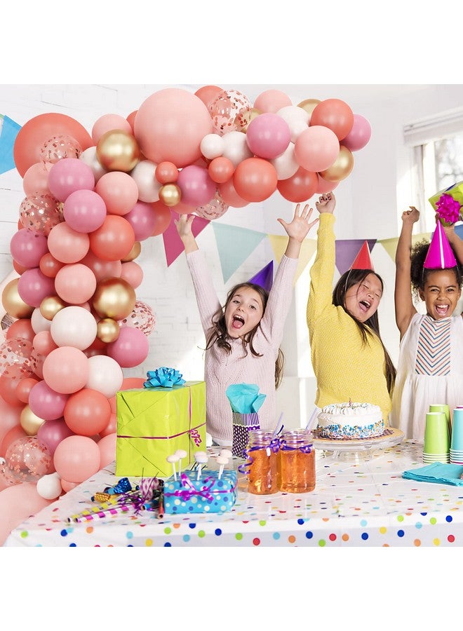 RUBFAC 147pcs Rose Gold Balloons Garland Arch Kit, 5 10 12 18 Inches Latex Pastel Pink Metallic Gold and White Confetti Balloons for Valentines Day Wedding Bridal Baby Shower Birthday Party Decoration - Image 5