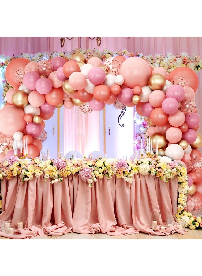 RUBFAC 147pcs Rose Gold Balloons Garland Arch Kit, 5 10 12 18 Inches Latex Pastel Pink Metallic Gold and White Confetti Balloons for Valentines Day Wedding Bridal Baby Shower Birthday Party Decoration - Image 4