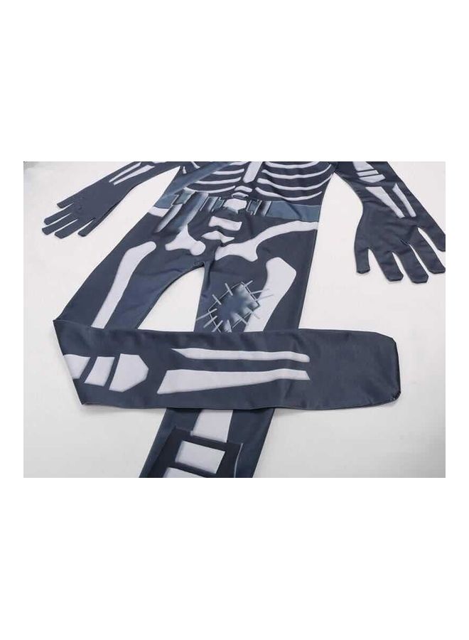 Kids Costume Jumpsuit With Mask Skeleton Knight Ghost Face 160cm - Image 3