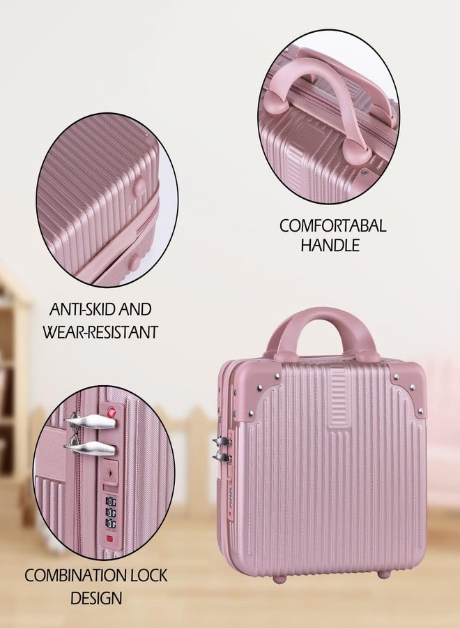 Kuruji Portable ABS Makeup Travel Case with Harc Shell, Elastic Band, Zipper Closure, and Canc Color Design - Water-Resistant Cosmetic Organizer for Women and Girls (Pink) - Image 3