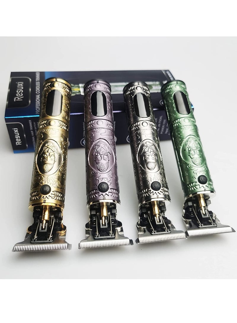 Trimmer Beard Electric RTS USB Cordless Professional LCD Display Hair Trimmer Rechargeable Clipper Be (gold) - Image 2