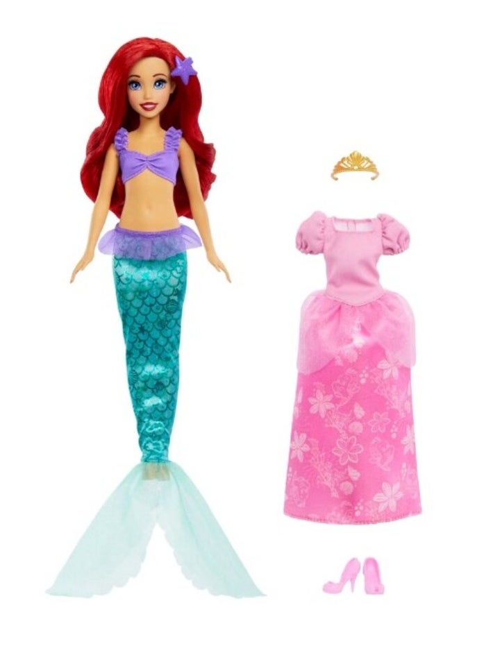 Mattel Games دمية الأميرة آرييل 2 في 1 من ديزني - حورية البحر إلى الأميرة  - Image 2
