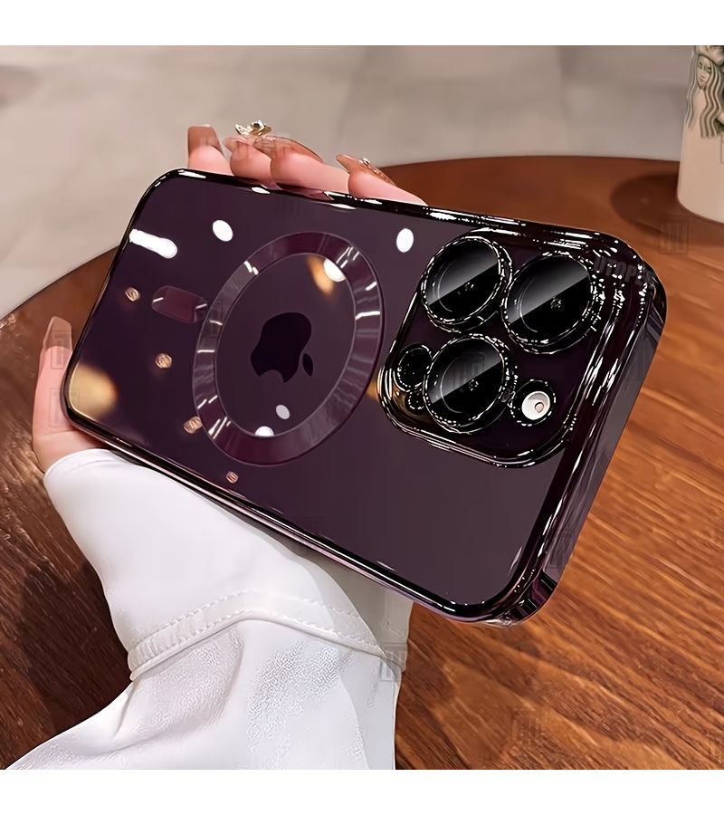 غلاف TPU ناعم مطلي بالكهرباء باللون الأرجواني مع حماية للعدسة لهاتف iPhone 16 Pro - Image 5