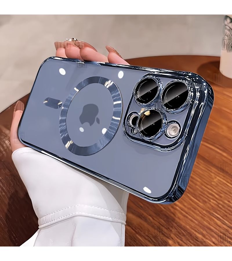 غلاف TPU ناعم مطلي بالكهرباء باللون الأرجواني مع حماية للعدسة لهاتف iPhone 16 Pro - Image 3