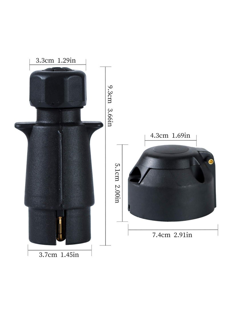 MUNTAQI 12V Trailer Plug and Socket Kit, 7 Pin Trailer Plug and 7 Pin Trailer Socket Connector Waterproof Trailer Male and Female for Truck Trailer Caravan RV Boat - Image 5