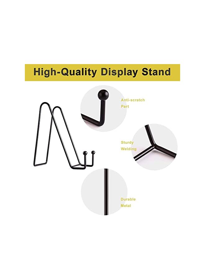 Zaboon Inch Display Stands For Plate Photos 4 Pack Black Iron Easel Plate Holder Display Stands Metal Frame Holders For Photo Pictures Decorative Plate Dish And Tabletop Art - Image 3