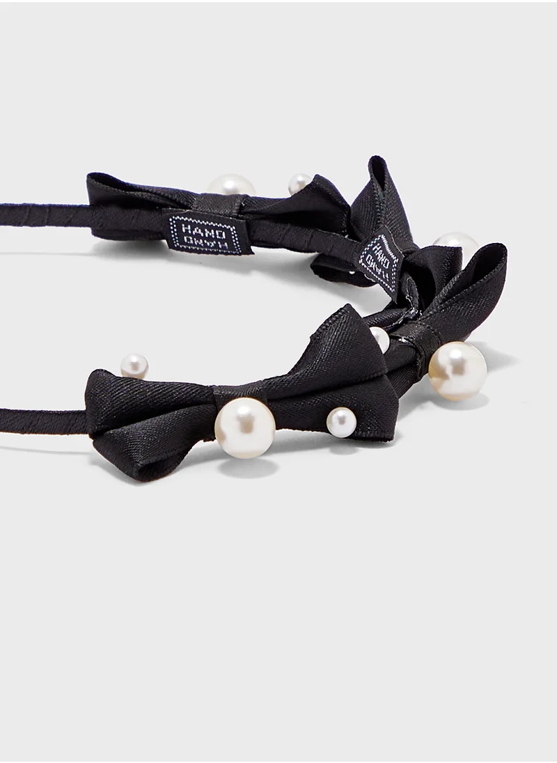 Ginger Pearl Bow Detail Headband