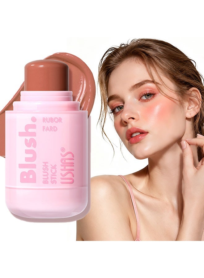 Ushas Blush,Blush Stick,Rubor Fard, Cream Blush for Cheeks, Lips & Eyes, Long-Lasting Natural Glow, Easy to Blend, Waterproof #03 - Image 1