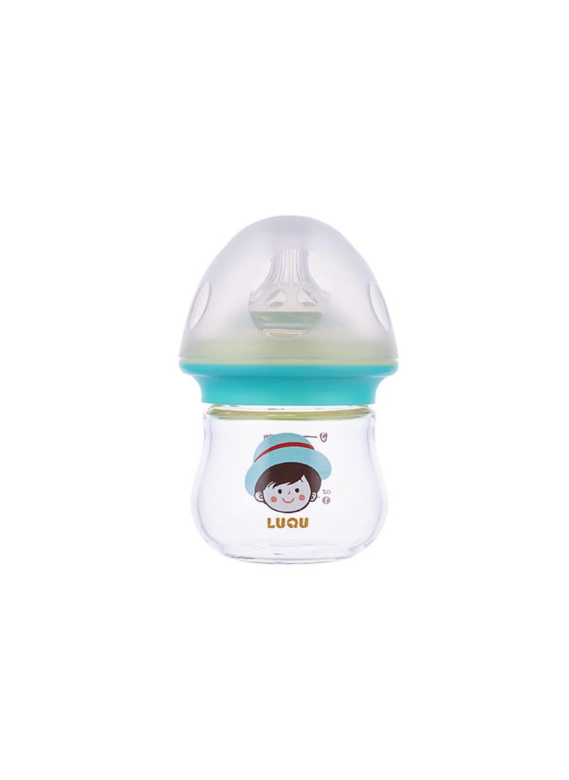 Luqu Glass Feeding Bottle Wide Neck 80Ml Green