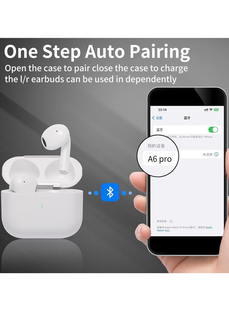 Bluetooth 5.3 Noise Cancelling Headphones, Long Standby, USB-C Charging, Deep Bass, HiFi Stereo, for Sports/Work/Leisure, White - Image 2