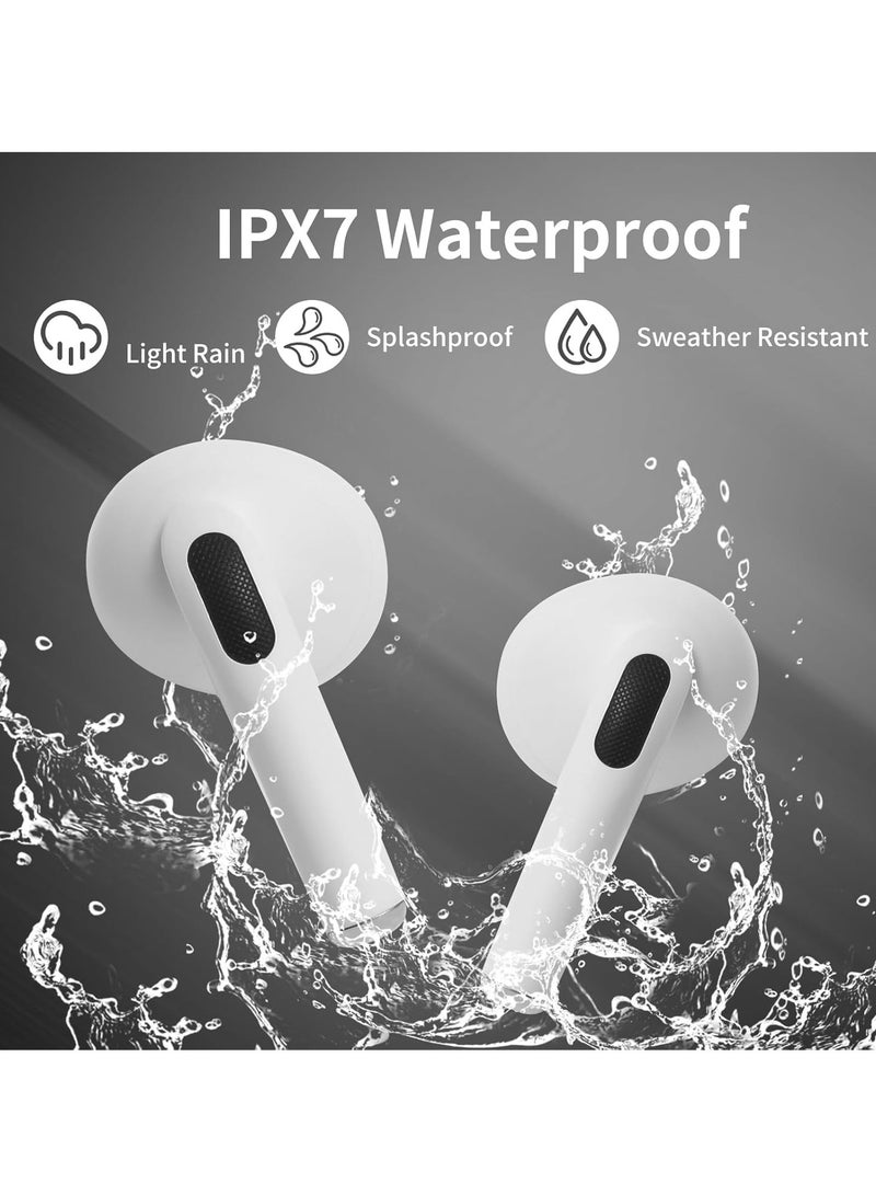 Bluetooth 5.3 Noise Cancelling Headphones, Long Standby, USB-C Charging, Deep Bass, HiFi Stereo, for Sports/Work/Leisure, White - Image 3