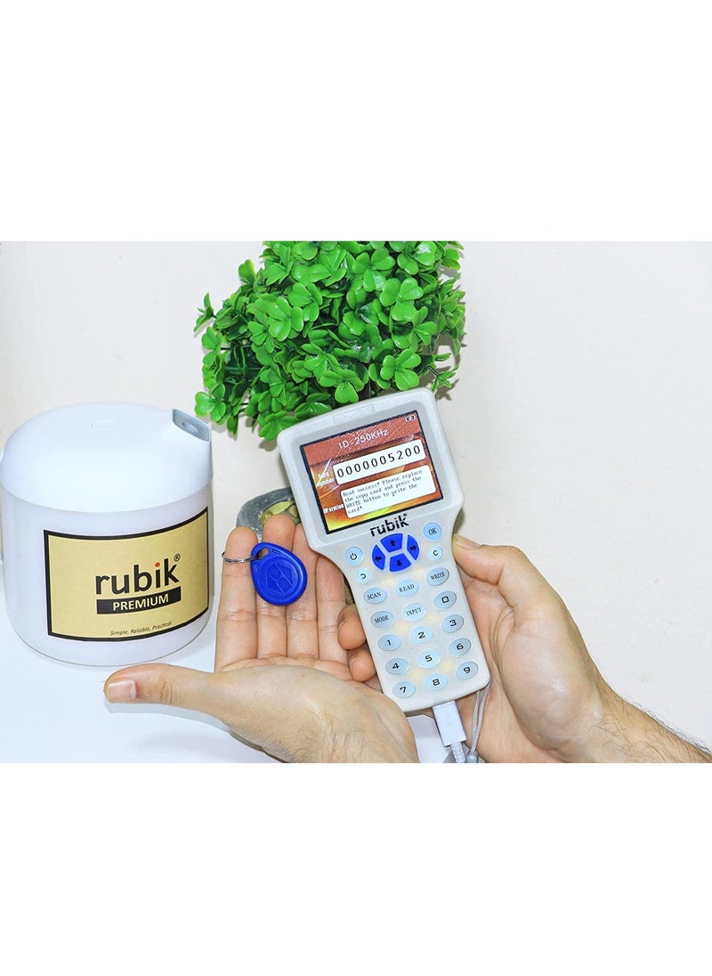 Rubik - RFID Tag 250KHz Frequency Readable/Writable Proximity Keyfobs ID-250K Key Ring for Door Access Control (5 Access Keychains) - Image 1