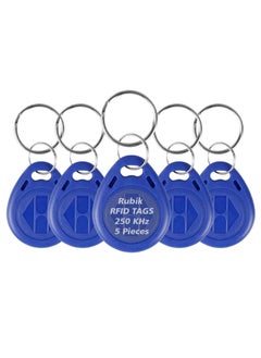 RFID Tag 250KHz Frequency Readable/Writable Proximity Keyfobs ID-250K Key Ring for Door Access Control (5 Access Keychains)