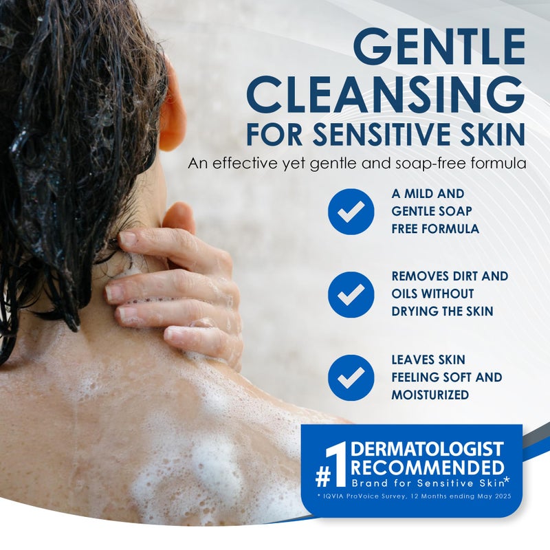 Vanicream Gentle Body Wash, 12 Fl Oz, Formulated without Common Irritants for Sensitive Skin, Gentle Cleanse and Moisture, Removes Dirt & Oils, Non-Drying, pH-Balanced Shower Gel - Image 2